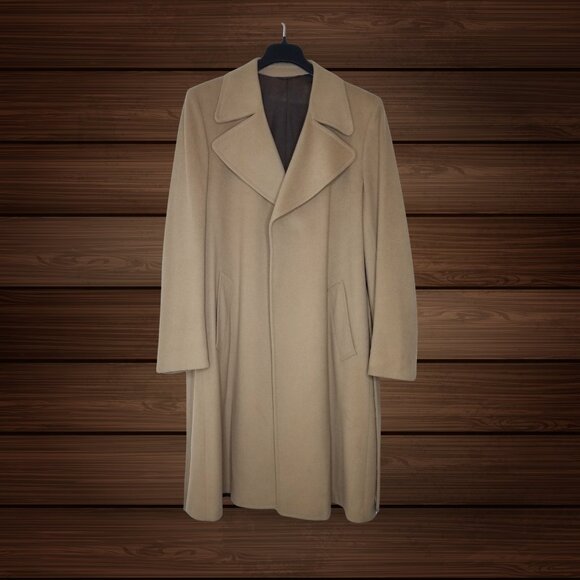 Foxwood Fashions Made in USA Beige 100% Wool Overcoat, Medium - Picture 3 of 14